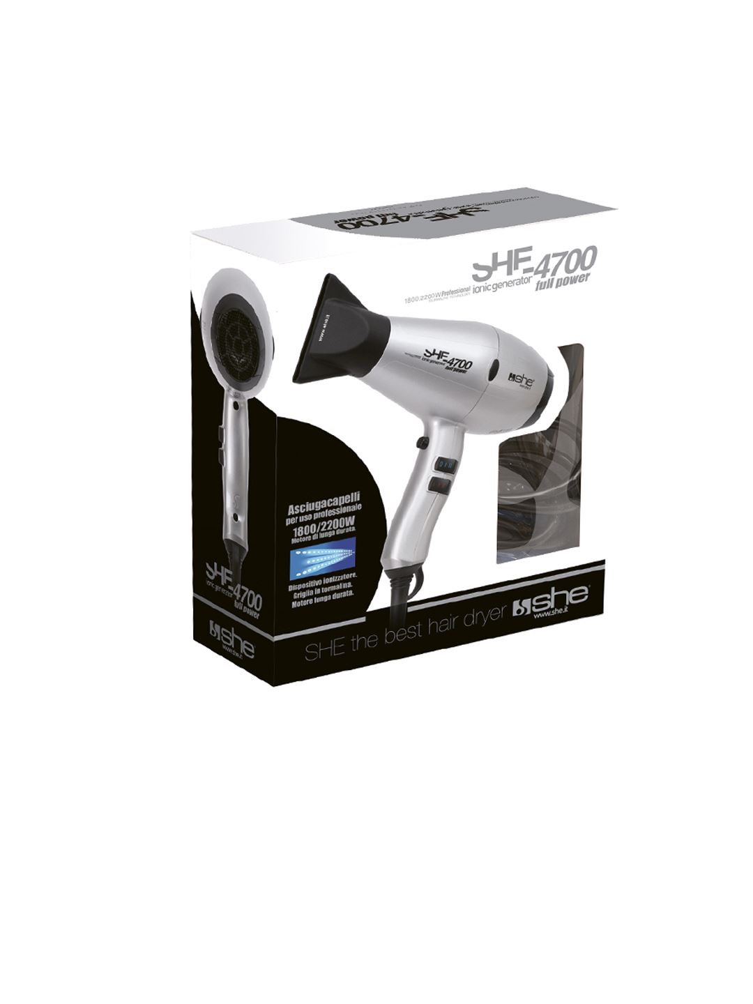 SHE-4700 Asciugacapelli super leggero