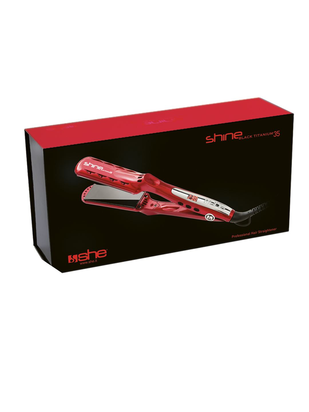 SHINE BLACK TITANIUM 35 Piastra per capelli in titanio e nano tormalina